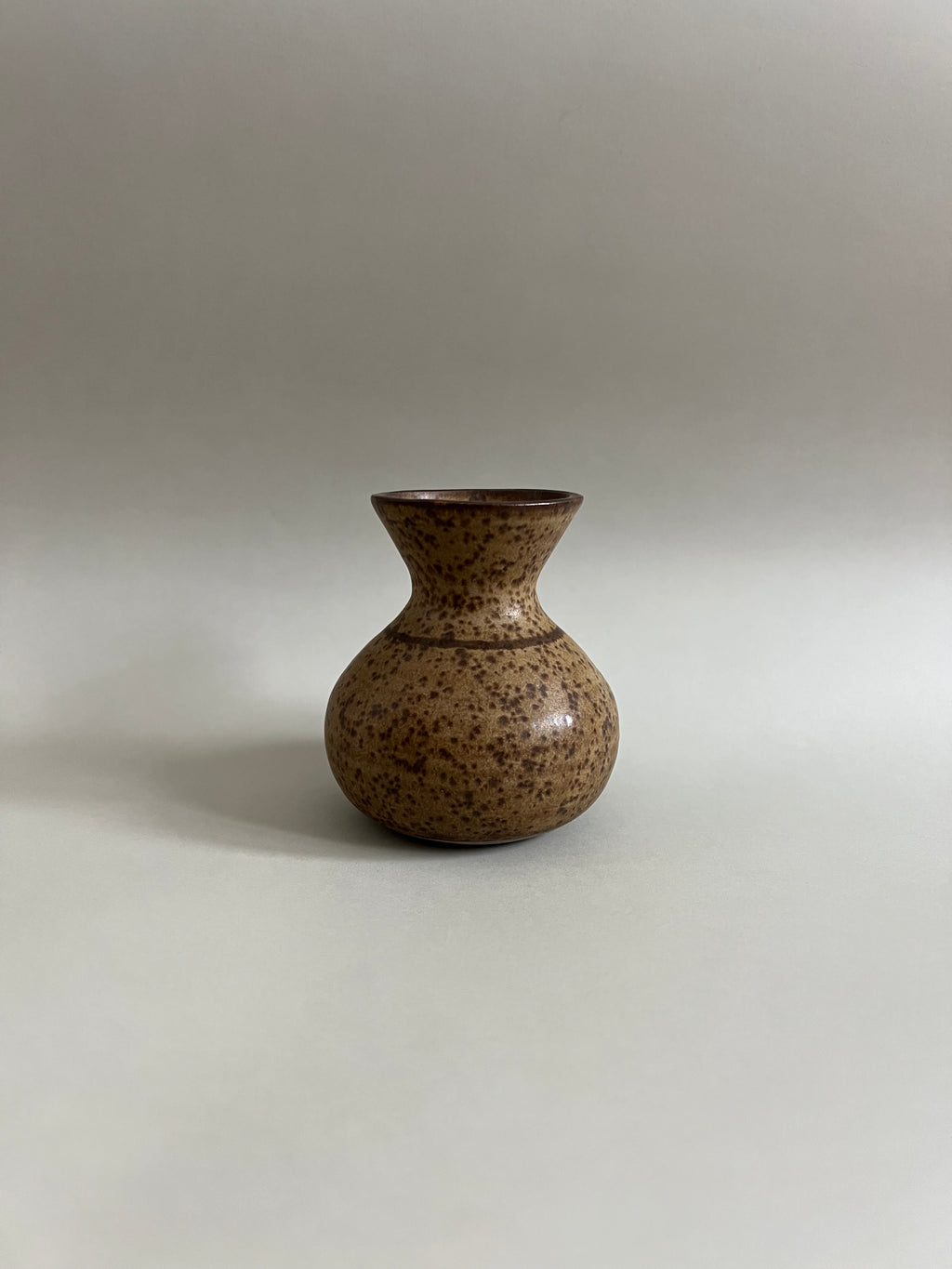 Vintage Ceramic Vase with Tan Speckle Glaze