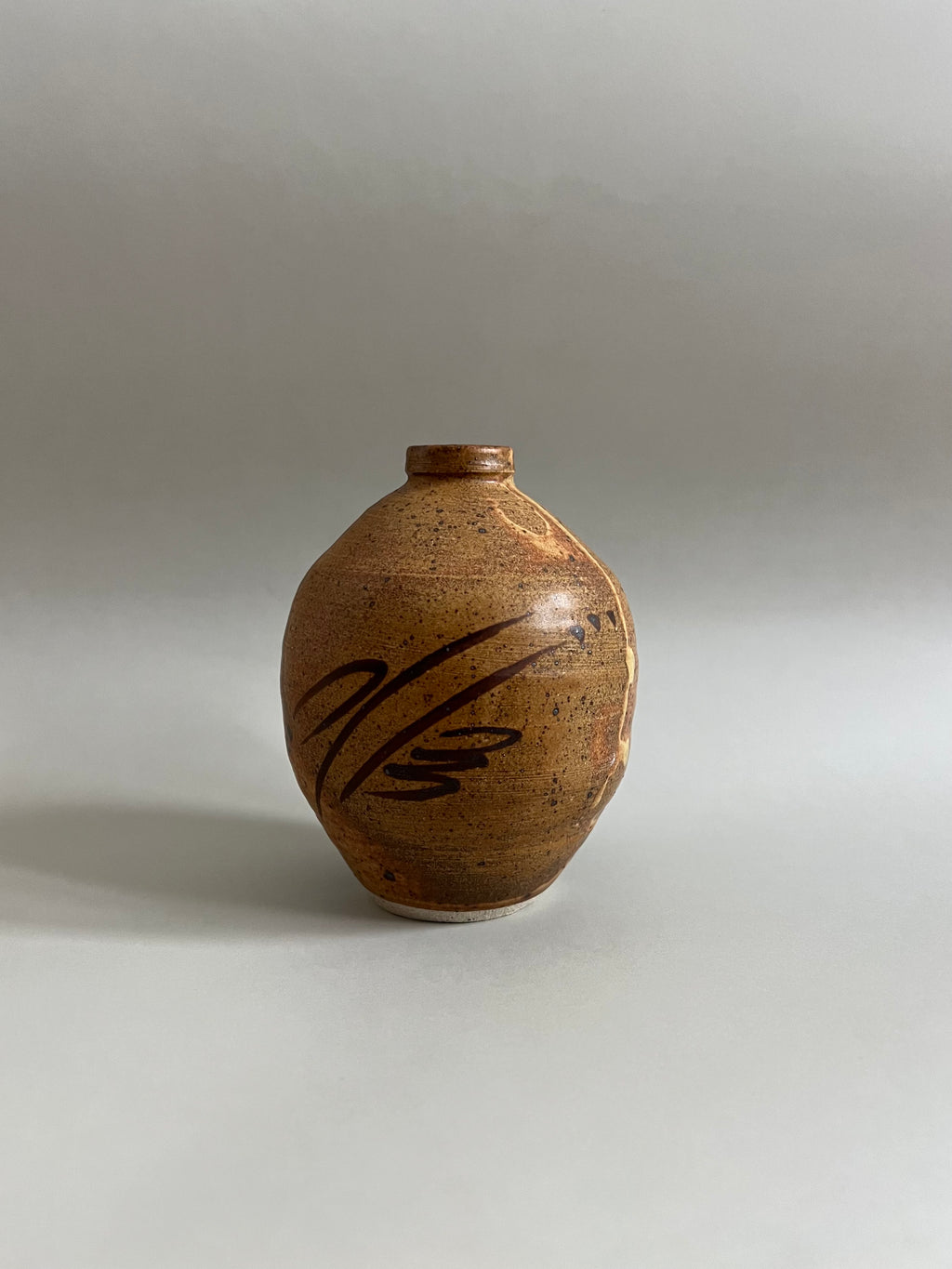 Vintage Ceramic Vase with Tan Glaze