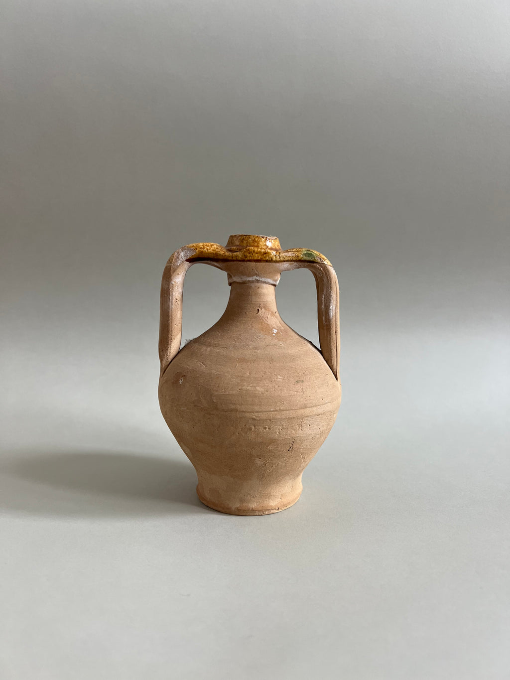 Partially Glazed Pottery Urn